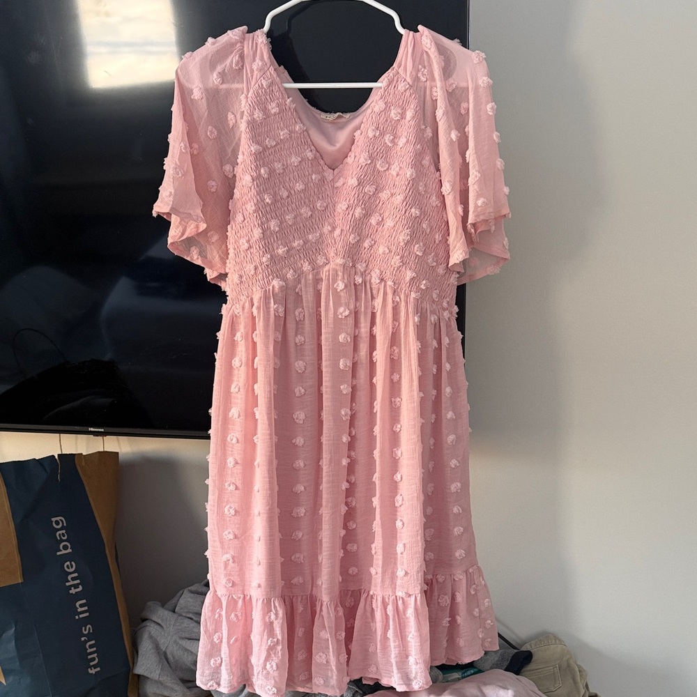JODIFL Pink Textured Dress